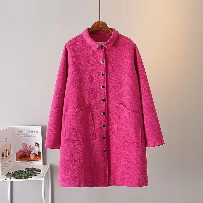 Oversized Embossed Thick Jacket | Stylish & Warm-Pink-XL-State of Style