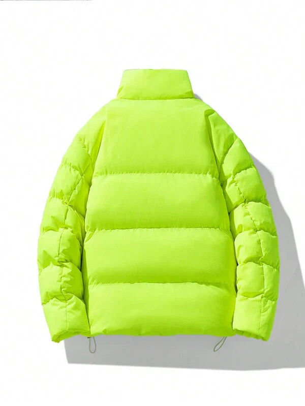Oversized Fluorescent Men's Winter Jacket - Vigoro-Black-S-State of Style