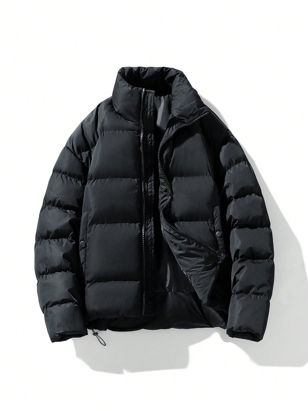 Oversized Fluorescent Men's Winter Jacket - Vigoro-Black-S-State of Style