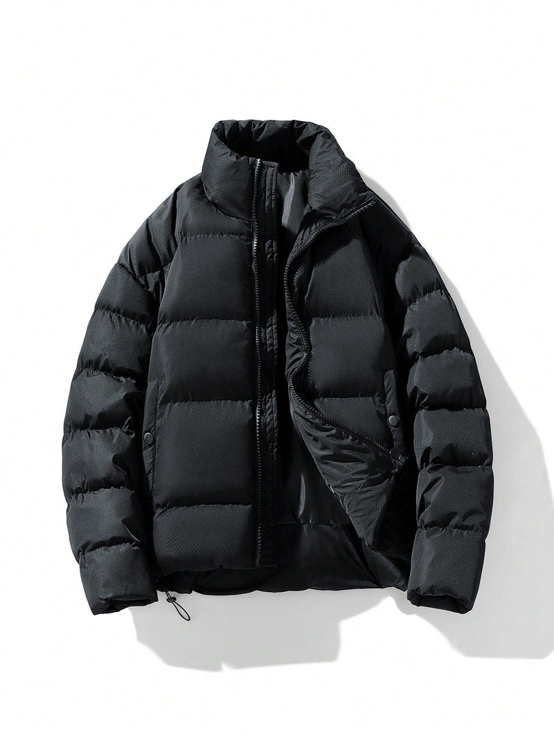 Oversized Fluorescent Men's Winter Jacket - Vigoro-Black-S-State of Style