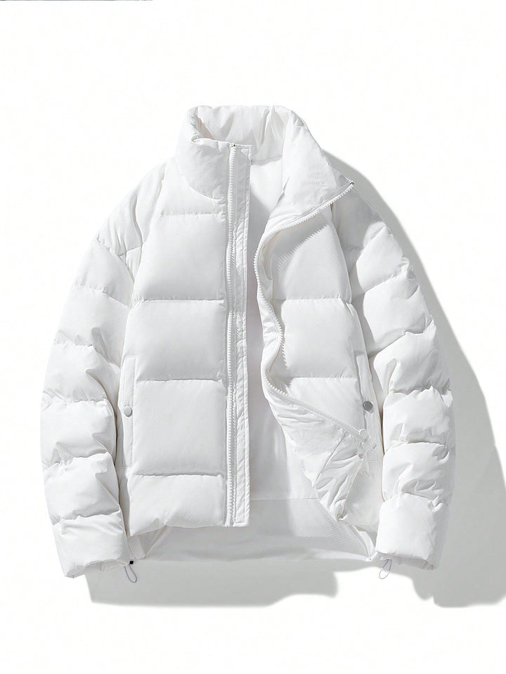 Oversized Fluorescent Men's Winter Jacket - Vigoro-White-S-State of Style