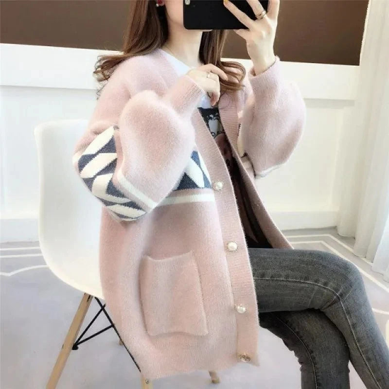 Oversized Knitted Cosy Sweater-Pink-XL-State of Style
