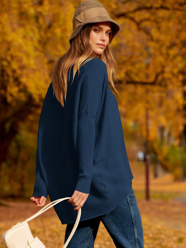 Oversized Ladies Sweater - Sophie-Marine Blue-S-State of Style