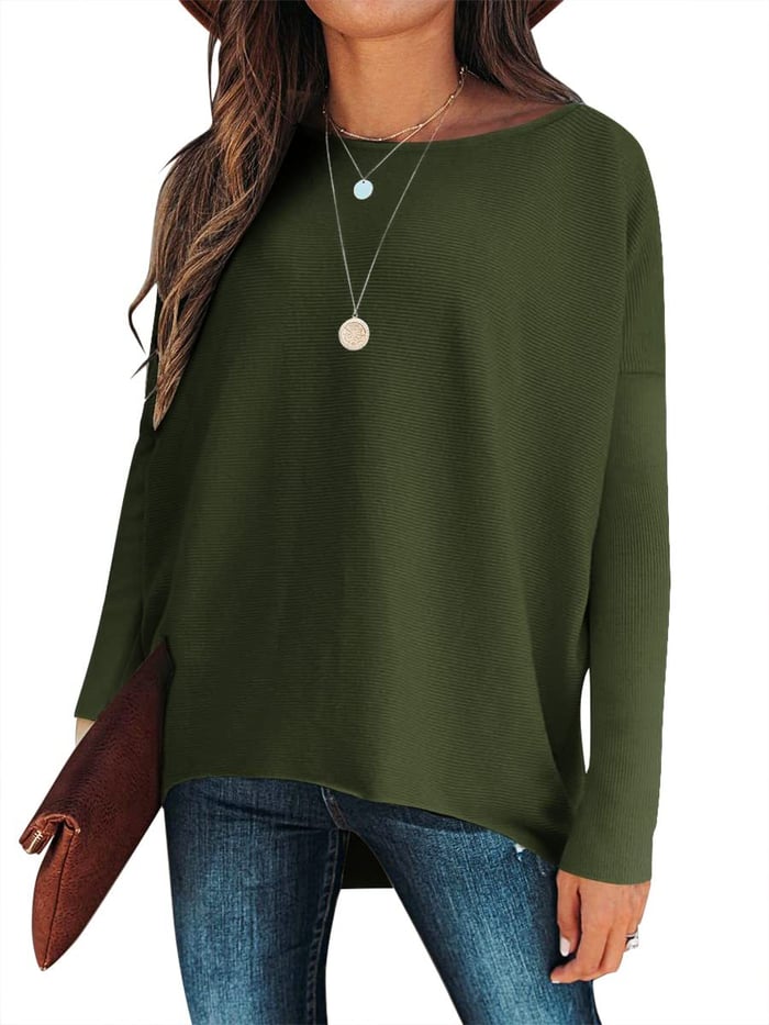 Oversized Ladies Sweater - Sophie-Olive Green-S-State of Style