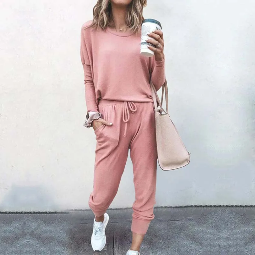 Oversized Ladies Tracksuit - Velana-Pink-S-State of Style