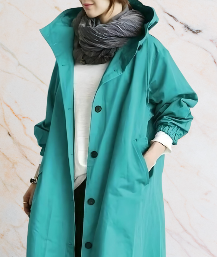 Oversized Long Coat with Buttons and Deep Side Pockets-S-Khaki-State of Style