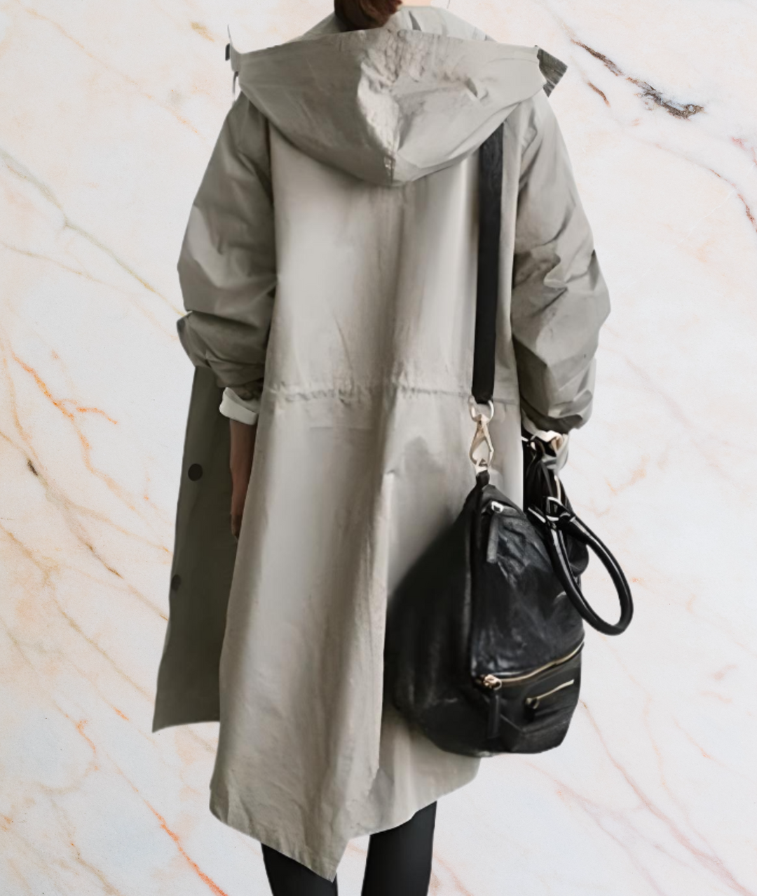 Oversized Long Coat with Buttons and Deep Side Pockets-S-Light Gray-State of Style