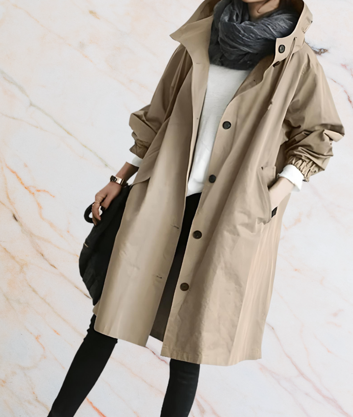 Oversized Long Coat with Buttons and Deep Side Pockets-S-Navy-State of Style