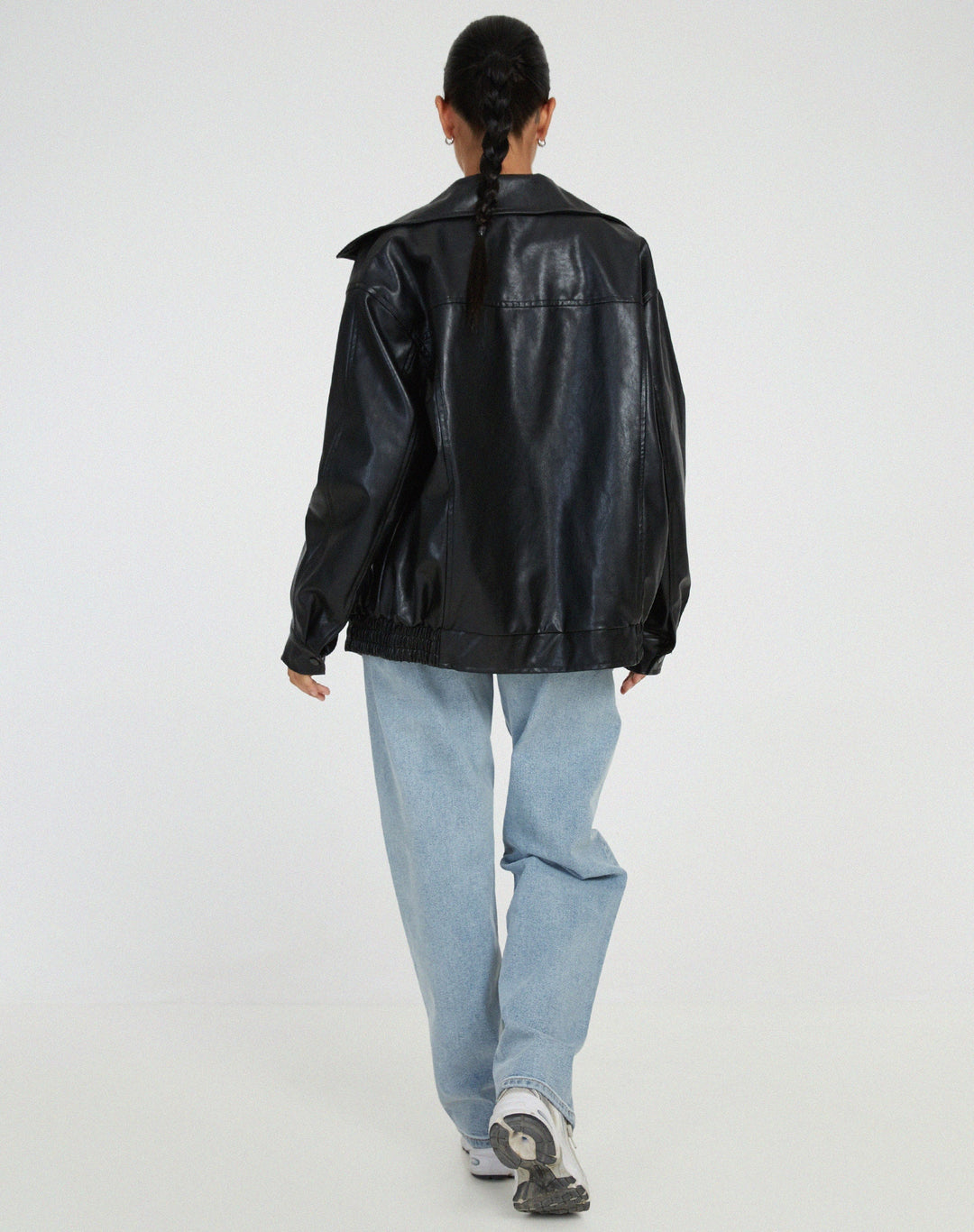 Oversized Loose Leather Women's Jacket – Yara-Brown-XS-State of Style