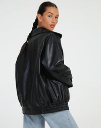 Oversized Loose Leather Women's Jacket – Yara-Brown-XS-State of Style
