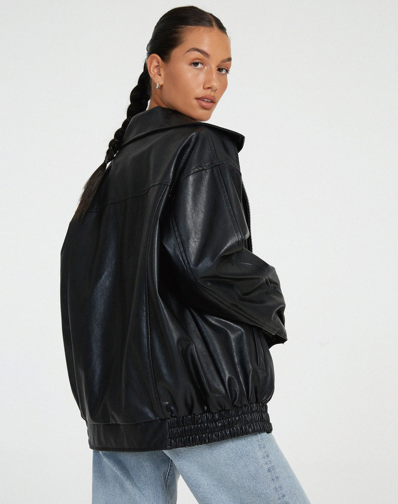 Oversized Loose Leather Women's Jacket – Yara-Brown-XS-State of Style