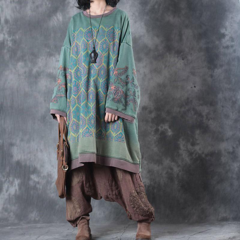 Oversized Midi Dress with Crew Neck – Ameline-State of Style