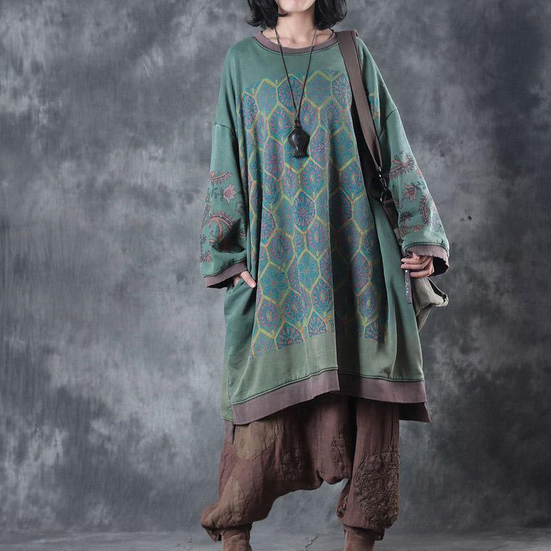 Oversized Midi Dress with Crew Neck – Ameline-State of Style