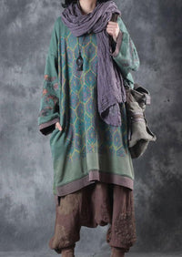 Oversized Midi Dress with O-Neck - Ameline-State of Style