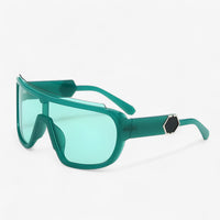 Oversized Monoblock Wraparound Sunglasses – Auron-Green-State of Style