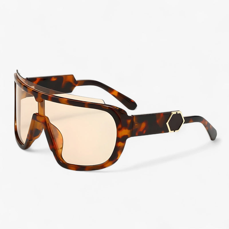 Oversized Monoblock Wraparound Sunglasses – Auron-Leopard-State of Style