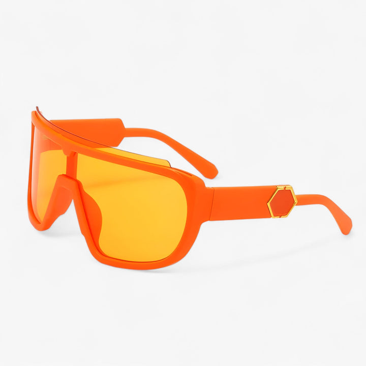 Oversized Monoblock Wraparound Sunglasses – Auron-Orange Yellow-State of Style
