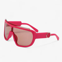 Oversized Monoblock Wraparound Sunglasses – Auron-Pink Grey-State of Style