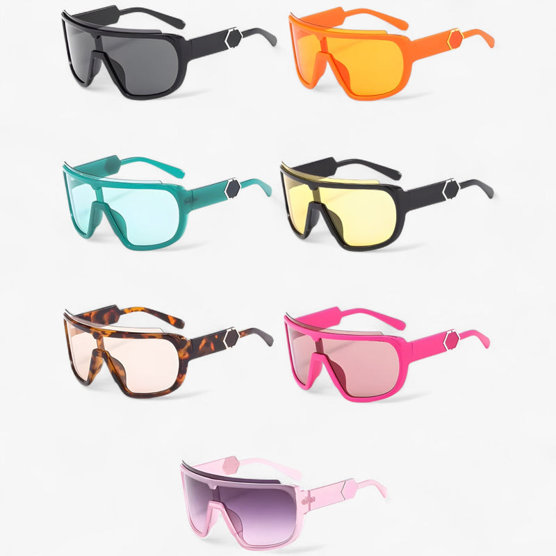 Oversized Monoblock Wraparound Sunglasses – Auron-Pink Grey-State of Style