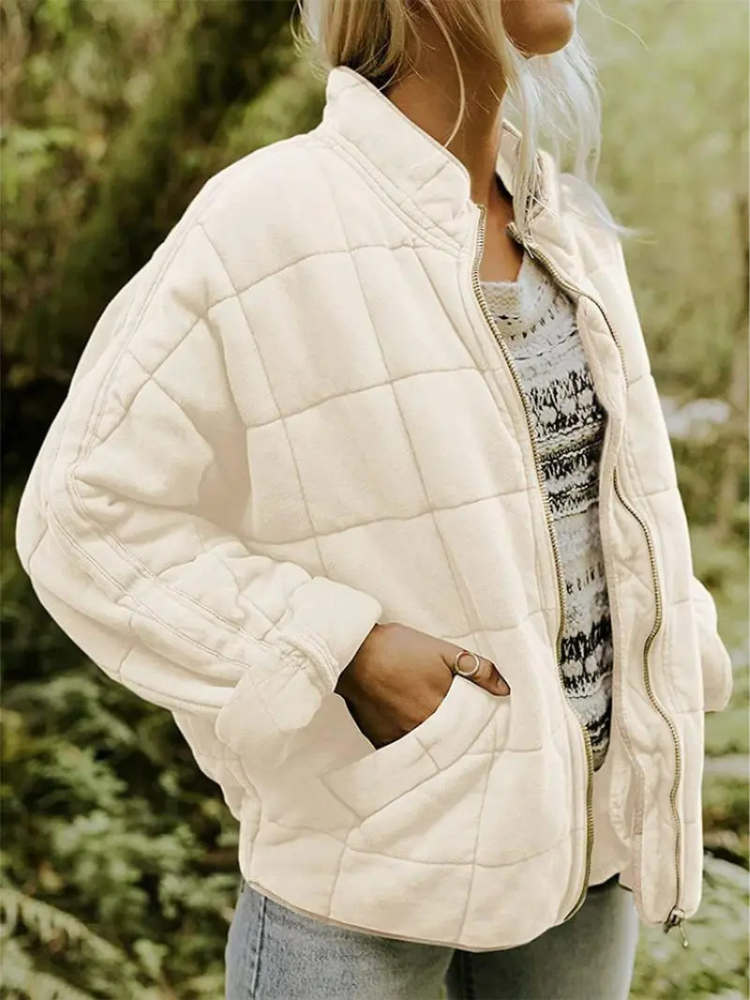 Oversized Padded Intermediate Jacket - Eliza-Apricot-S-State of Style