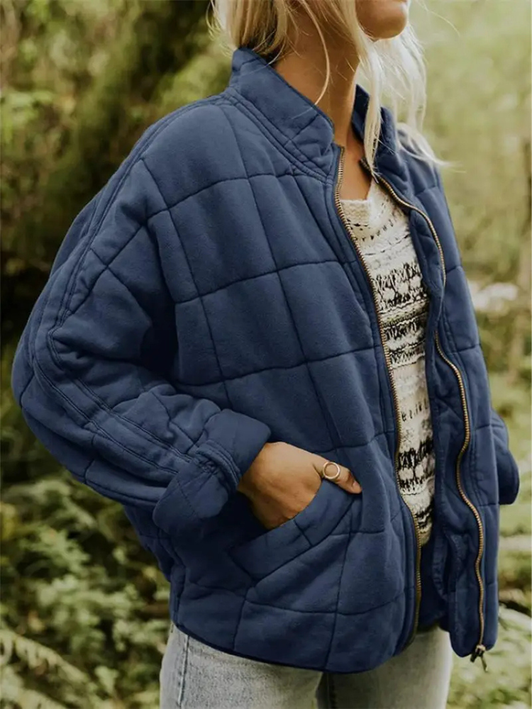 Oversized Padded Intermediate Jacket - Eliza-Blue Grey-S-State of Style