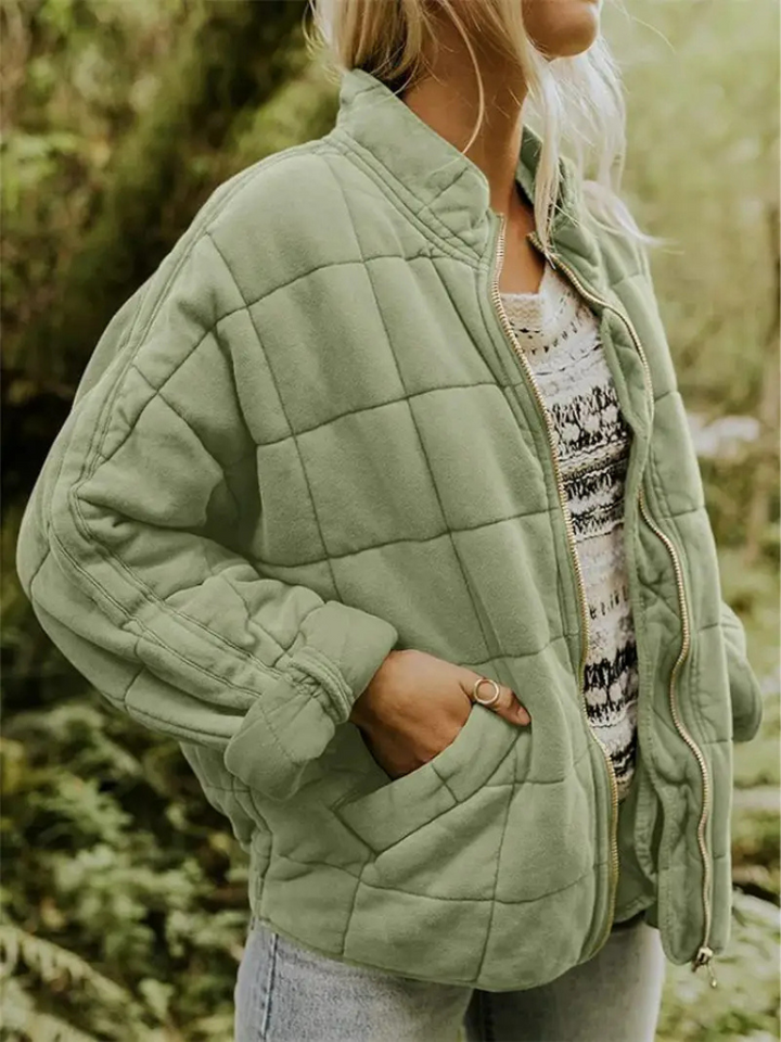 Oversized Padded Intermediate Jacket - Eliza-Green-S-State of Style
