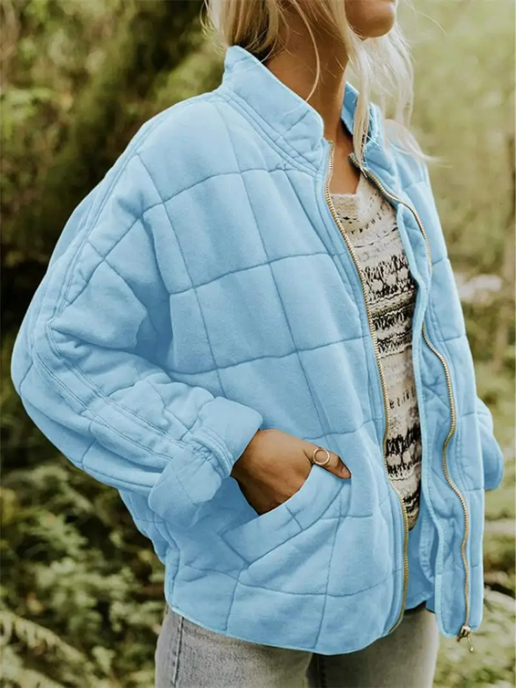 Oversized Padded Intermediate Jacket - Eliza-Light Blue-S-State of Style
