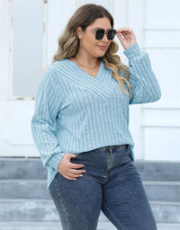 Oversized Ribbed Knit Long Sleeve Top-Black-L-State of Style
