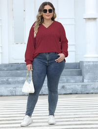 Oversized Ribbed Knit Long Sleeve Top-Black-L-State of Style