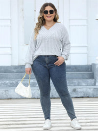 Oversized Ribbed Knit Long Sleeve Top-Black-L-State of Style