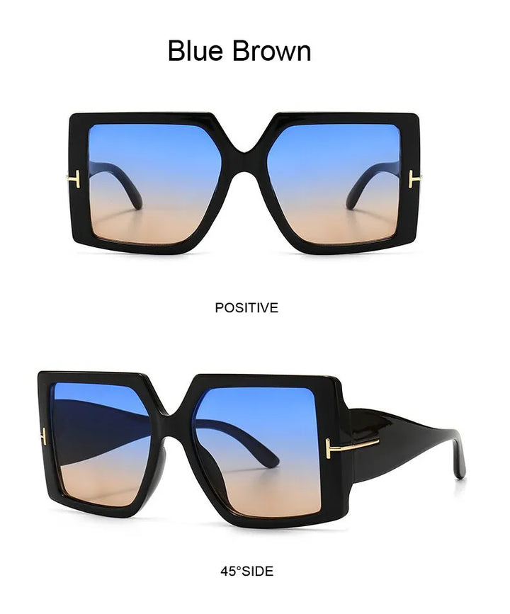 Oversized Square Sunglasses – Bold & Trendy with UV Protection-Black-Grey-State of Style