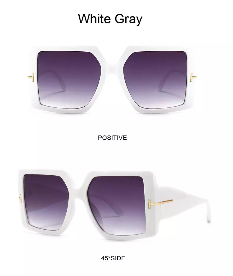 Oversized Square Sunglasses – Bold & Trendy with UV Protection-Black-Grey-State of Style