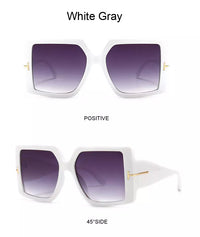Oversized Square Sunglasses – Bold & Trendy with UV Protection-Black-Grey-State of Style
