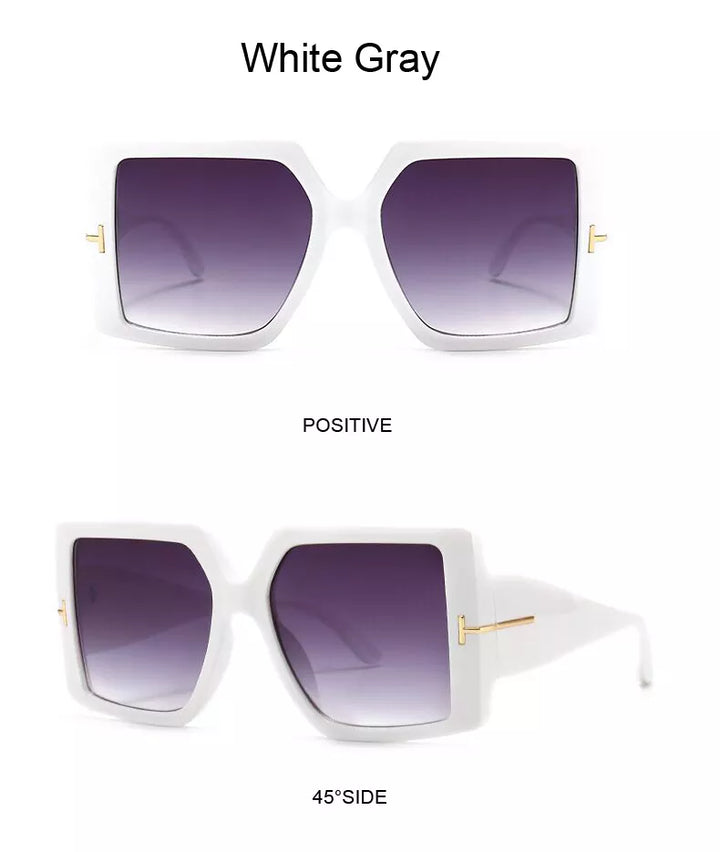 Oversized Square Sunglasses – Bold & Trendy with UV Protection-Black-Grey-State of Style