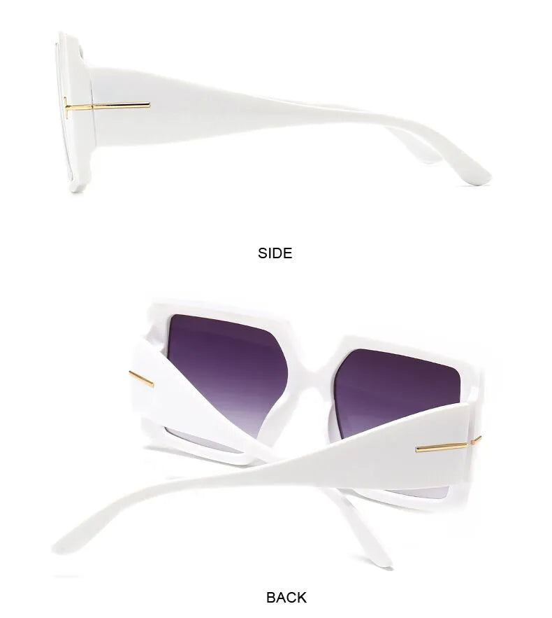 Oversized Square Sunglasses – Bold & Trendy with UV Protection-Black-Grey-State of Style