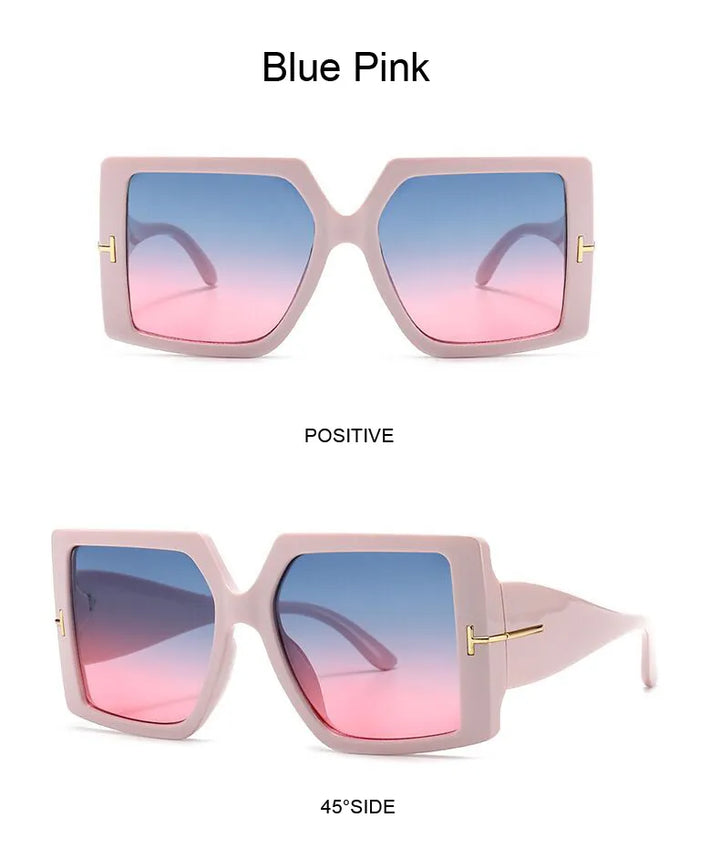 Oversized Square Sunglasses – Bold & Trendy with UV Protection-Black-Grey-State of Style