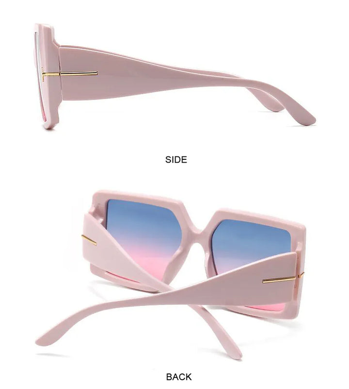 Oversized Square Sunglasses – Bold & Trendy with UV Protection-Black-Grey-State of Style