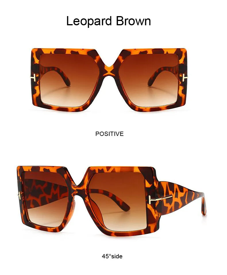 Oversized Square Sunglasses – Bold & Trendy with UV Protection-Black-Grey-State of Style