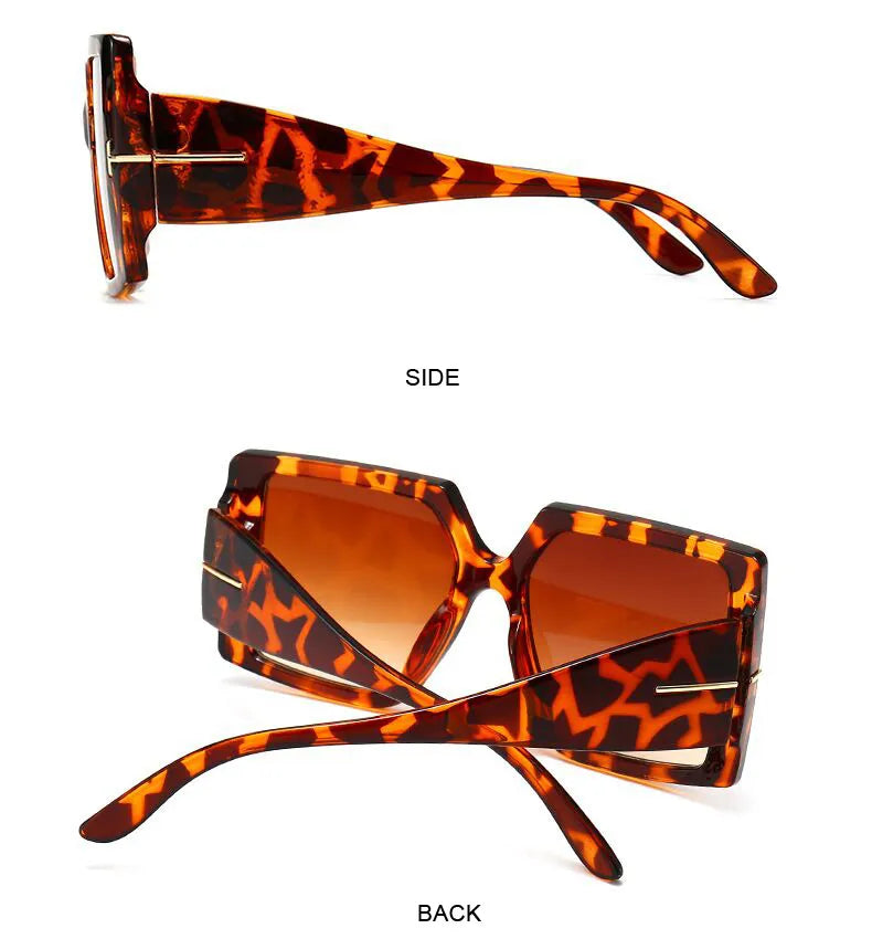 Oversized Square Sunglasses – Bold & Trendy with UV Protection-Black-Grey-State of Style