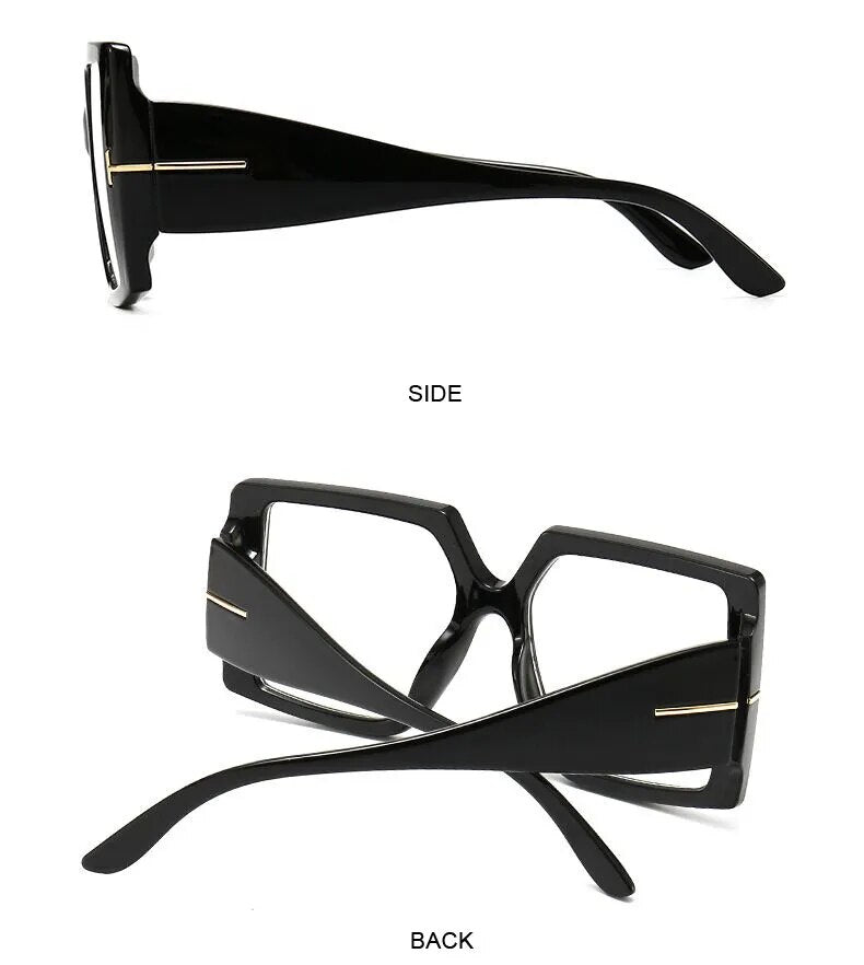 Oversized Square Sunglasses – Bold & Trendy with UV Protection-Black-Grey-State of Style