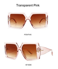 Oversized Square Sunglasses – Bold & Trendy with UV Protection-Black-Grey-State of Style