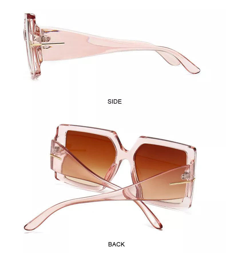 Oversized Square Sunglasses – Bold & Trendy with UV Protection-Black-Grey-State of Style
