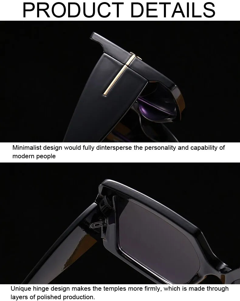 Oversized Square Sunglasses – Bold & Trendy with UV Protection-Black-Grey-State of Style