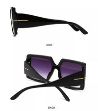 Oversized Square Sunglasses – Bold & Trendy with UV Protection-Black-Grey-State of Style