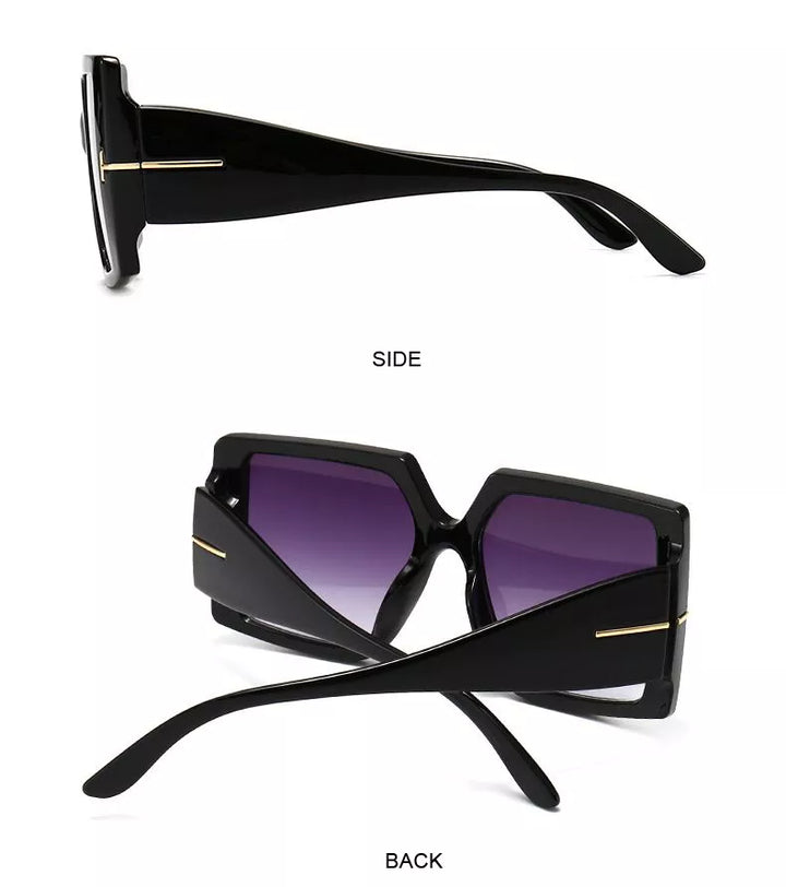 Oversized Square Sunglasses – Bold & Trendy with UV Protection-Black-Grey-State of Style