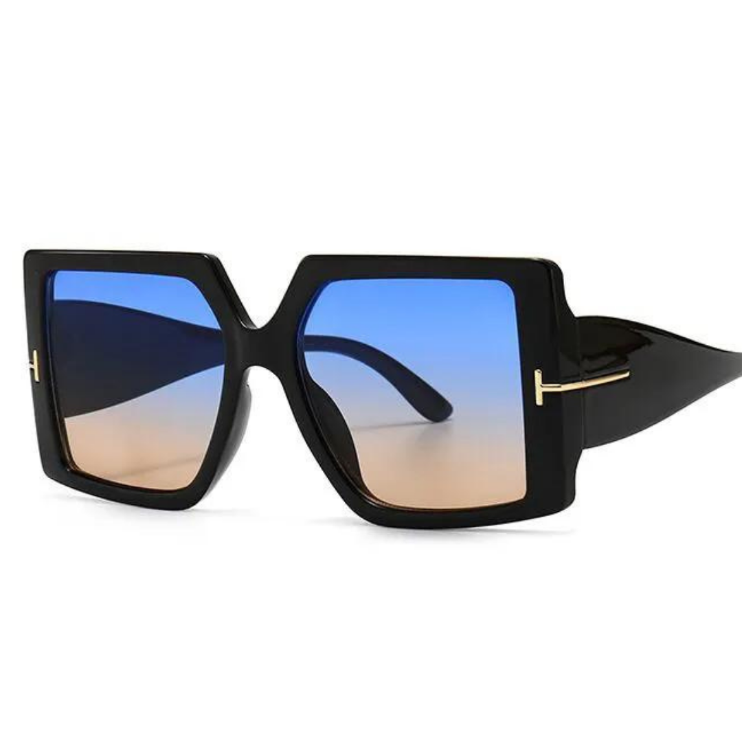 Oversized Square Sunglasses – Bold & Trendy with UV Protection-Blue-Brown-State of Style