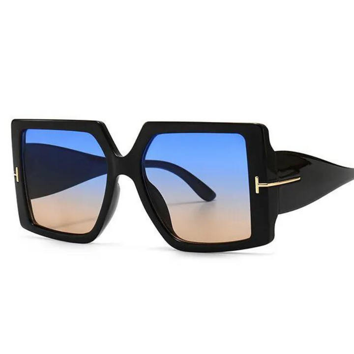 Oversized Square Sunglasses – Bold & Trendy with UV Protection-Blue-Brown-State of Style