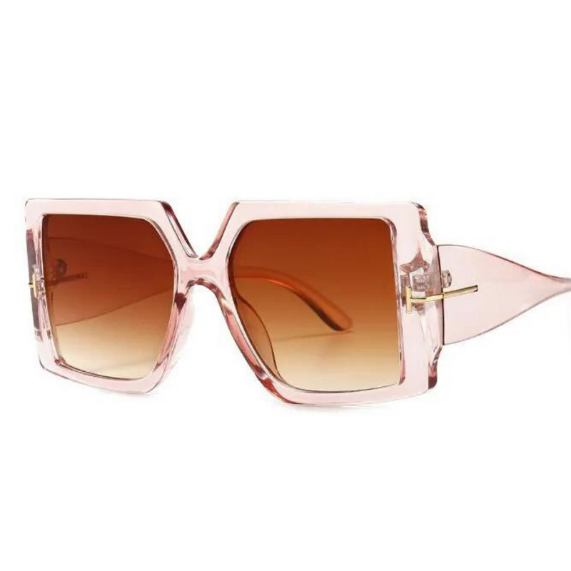 Oversized Square Sunglasses – Bold & Trendy with UV Protection-Pink-Transparent-State of Style