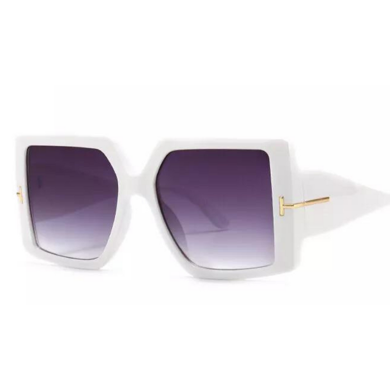 Oversized Square Sunglasses – Bold & Trendy with UV Protection-White-Grey-State of Style