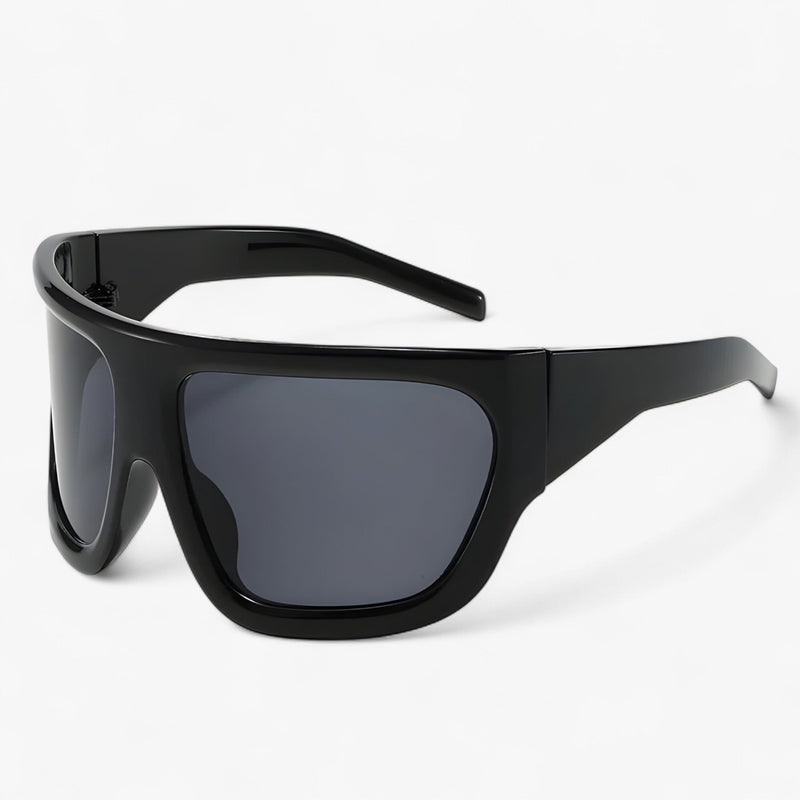 Oversized Steampunk Sports Sunglasses with Wraparound Design – Ignix-Black-State of Style